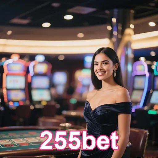 Imagem de um casino online com o logo 255bet, promovendo entretenimento e apostas no site 255bet.