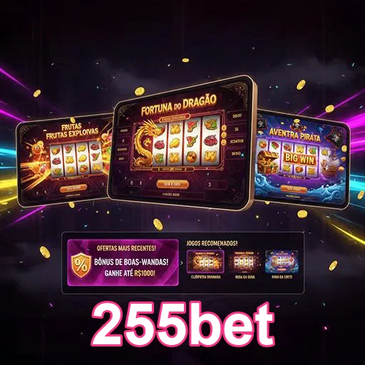Imagem promocional da 255bet na página inicial, destacando apostas esportivas e jogos online.